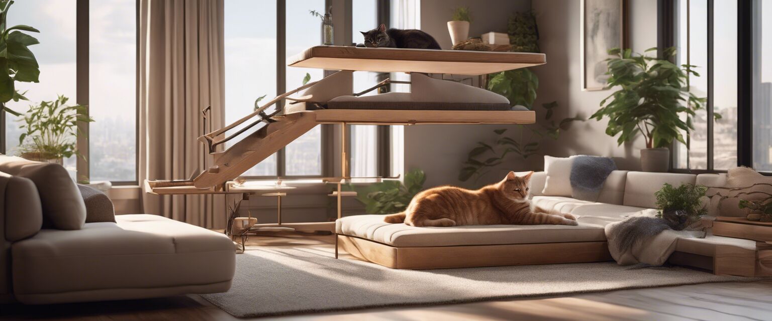 Cat tree in a modern living room