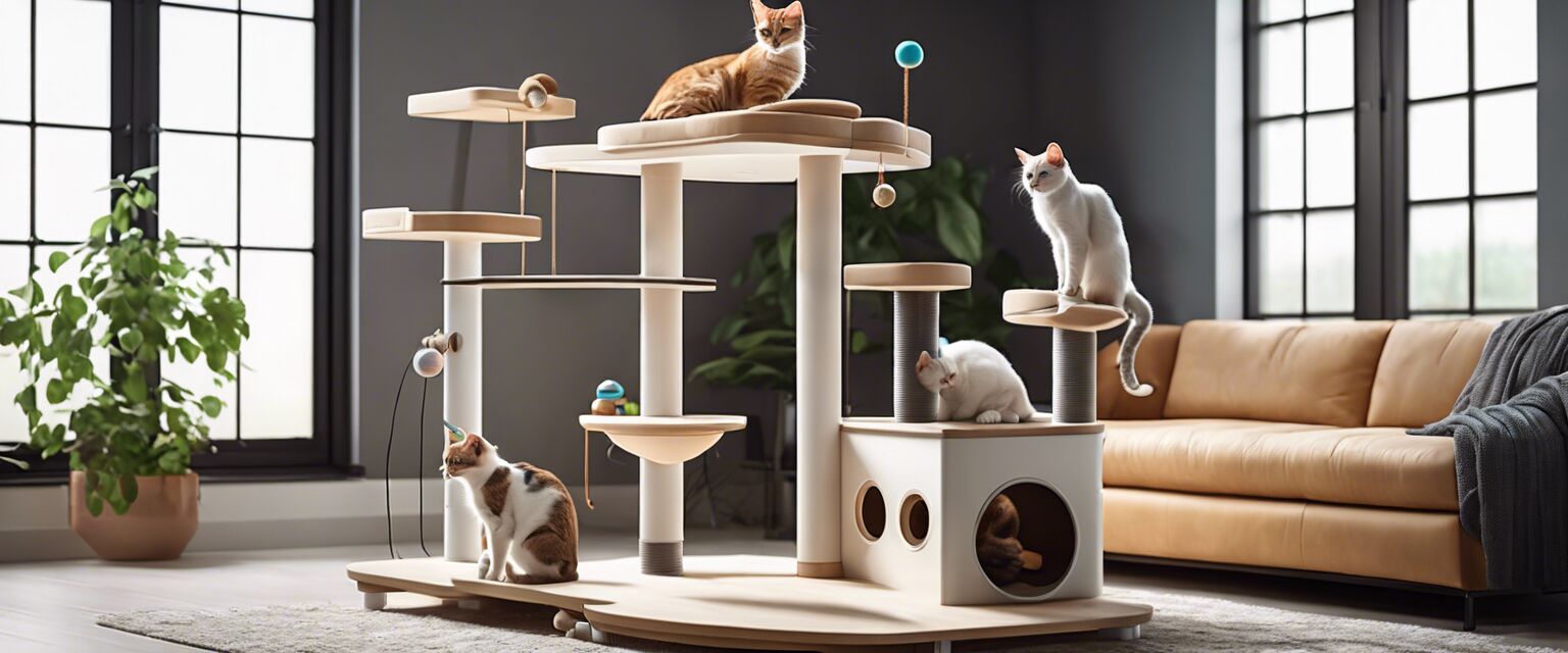 Modern interactive cat tree