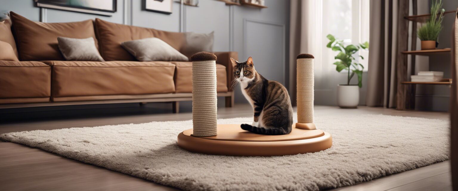 Modern scratching post in living room